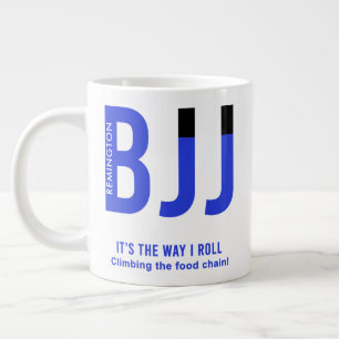 Personalised Blue Belt Ranked BJJ Jiu Jitsu 20oz Large Coffee Mug