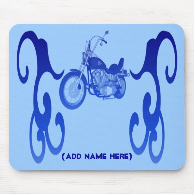 Personalised Blue Bike - Mousepad (Front)