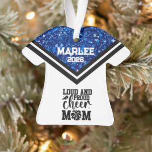 Personalised Blue & Black Cheer Mum Ornament 
