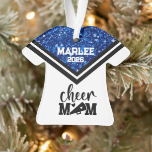 Personalised Blue & Black Cheer Mum Ornament 