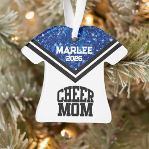 Personalised Blue & Black Cheer Mum Ornament 