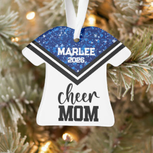 Personalised Blue & Black Cheer Mum Ornament 