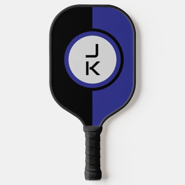 Personalised Blue Black Pickleball Paddle (Front)