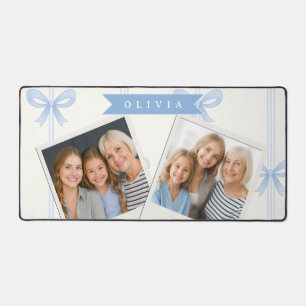 Personalised Blue Bow Coquette Name Aesthetic Desk Mat