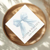 Personalised Blue Bow Girl Coquette Baby Shower