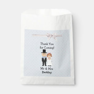 Personalised Blue Bride & Groom Candy Bags