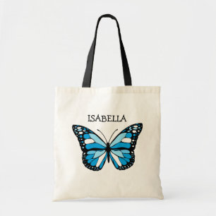 Personalised Blue Butterfly Tote Bag
