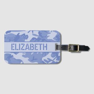 Personalised Blue Camo Luggage Tag