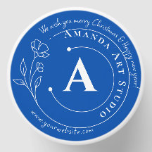 Personalised blue Candle Favour with Logo 