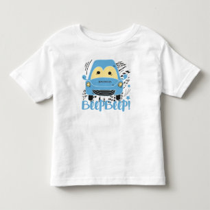 Personalised Blue Car Beep Beep Toddler T-Shirt