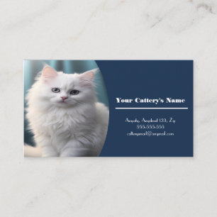Personalised Blue Cattery Business Card