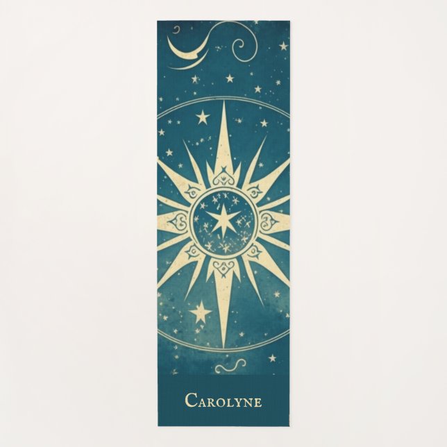 Personalised Blue Celestial Yoga Mat (Front)