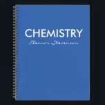 Personalised Blue Chemistry Graph Paper  Notebook<br><div class="desc">A cute,  trendy notebook to take to chemistry class or for homework with a simple,  minimalist cover in french blue and space for the school subject and your name to be personalised.</div>