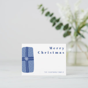 Personalised Blue Christmas Gift Present Card