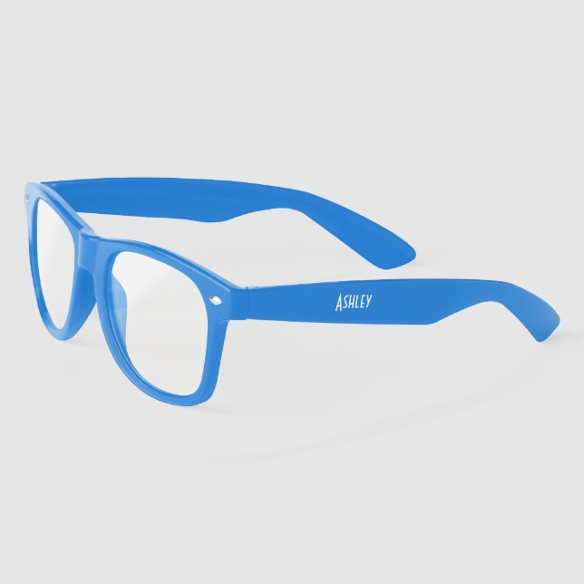 Personalised blue clear lense sunglasses (Left)