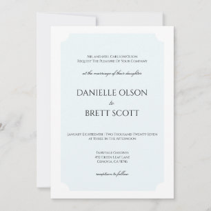 Personalised Blue Coastal Wedding Invitation