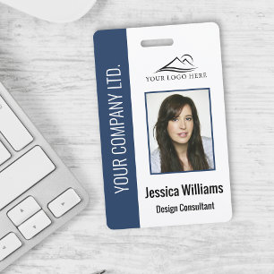Personalised Blue Corporate Employee Security ID ID Badge