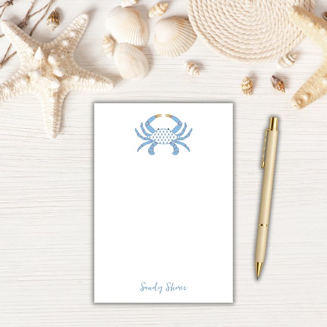 Personalised Blue Crab Notes | Coastal Beach House (Creator Uploaded)