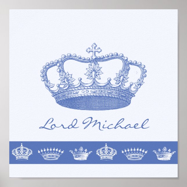 Personalised Blue Crown Poster (Front)