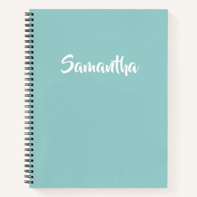 Personalised blue custom name notebook (Front)