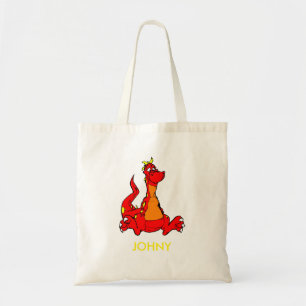 Personalised Blue Cute Dragon Tote Bag