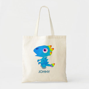 Personalised Blue Cute Dragon Tote Bag