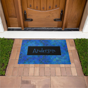 Personalised Blue Dinosaur Hide  Doormat