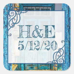 Personalised Blue Distressed Paint Door Stickers