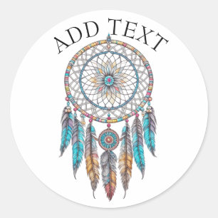Personalised Blue Dreamcatcher Mystical Classic Round Sticker