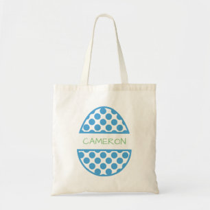 Personalised Blue Easter Egg Name Tote Bag