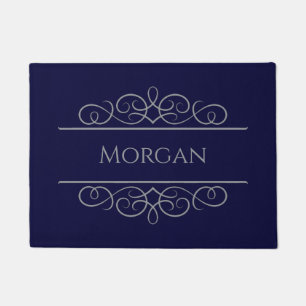 Personalised Blue Elegant Custom Door Mat