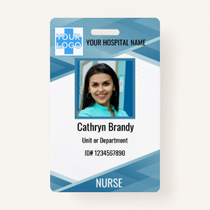 Personalised blue Employee ID, Photo, Name ID Badge