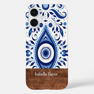 Personalised Blue Evil Eye Protection iPhone Case
