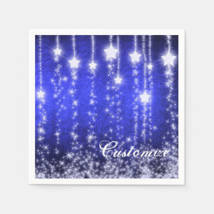 Personalised Blue Falling Stars Holiday Napkins