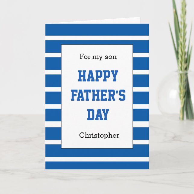Personalised Blue Father's Day Son Card (Front)