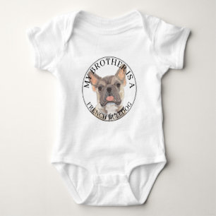 Personalised Blue Fawn Tricolor French Bulldog Baby Bodysuit