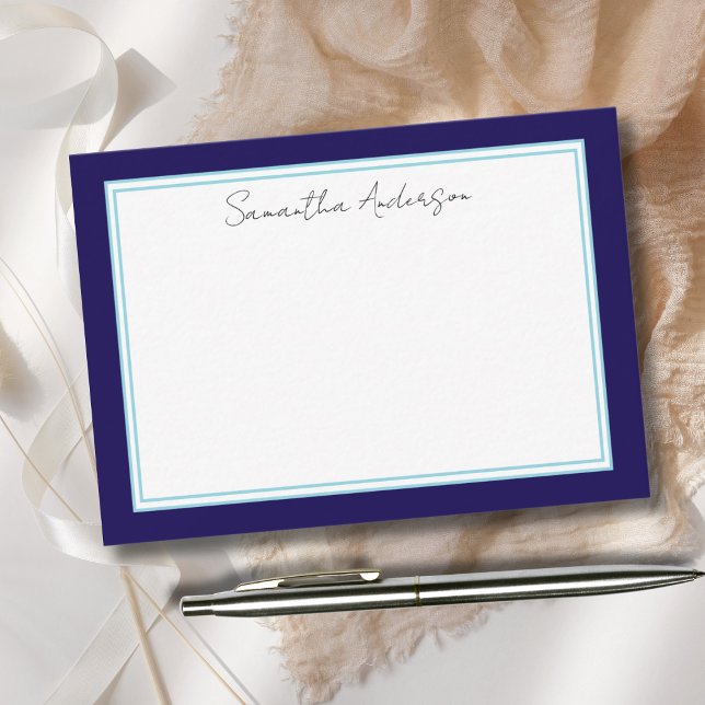  Personalised Blue Flat Note Card (Creator Uploaded)