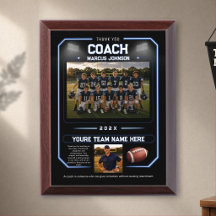 Personalised Blue Football Coach Gift Thank you