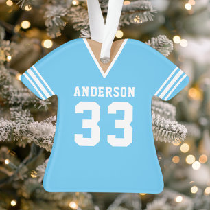 Personalised Blue Football Jersey Ornament
