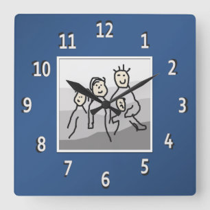 Personalised Blue Framed Photo Square Wall Clock