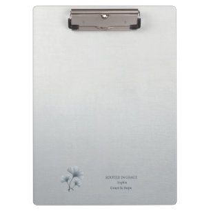 Personalised Blue Ginkgo Leaf Custom Name Clipboard