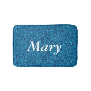Personalised Blue Glitter Bath Mat