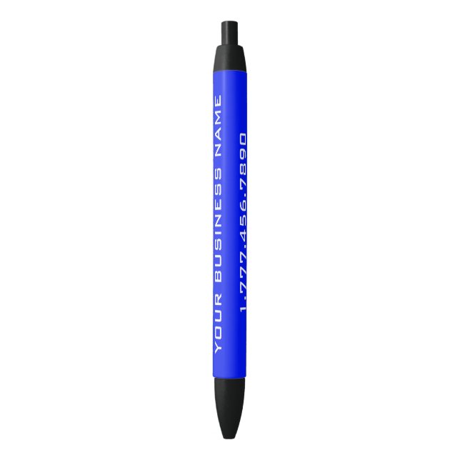 Personalised Blue GMF Black Ink Pen (Front Vertical)