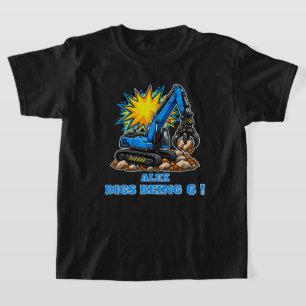 Personalised Blue Grabber Excavator T-Shirt