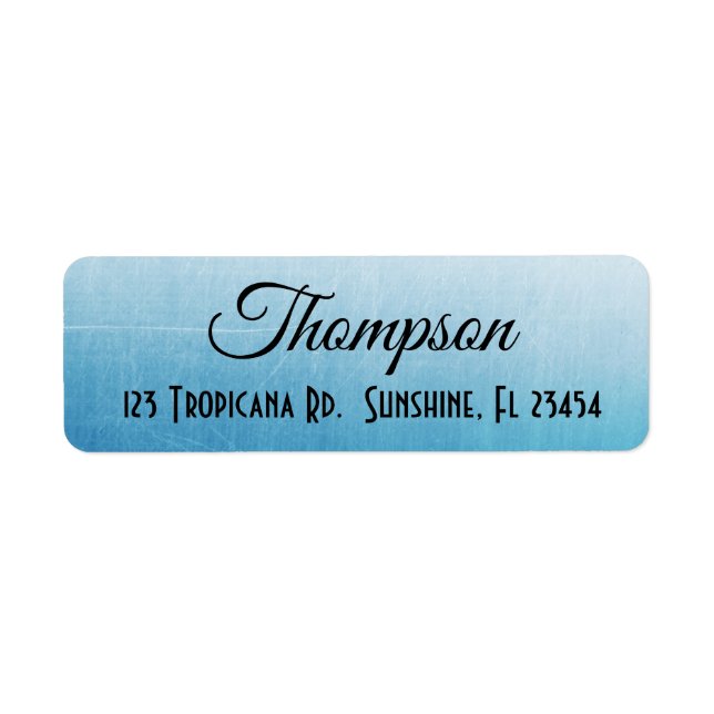 Personalised Blue Gradient Return Address Label (Front)
