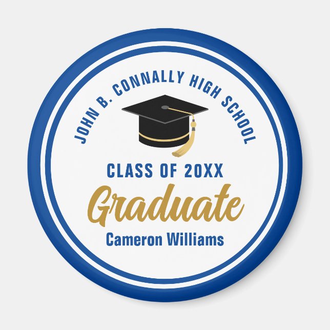 Personalised Blue Graduate 2025 Graduation Party Magnet (Front)