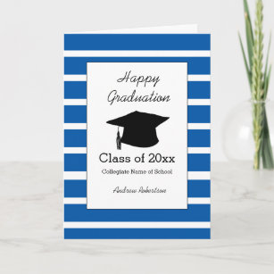 Personalised Blue Graduation Card