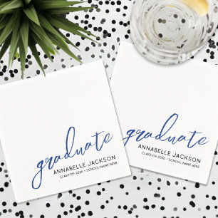 Personalised Blue Graduation Napkins