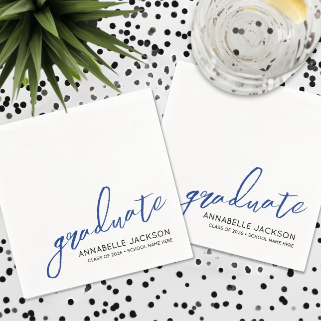 Personalised Blue Graduation Napkins (Personalized Blue Graduation Napkins )