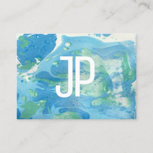 Personalised Blue Green Modern Abstract Template Business Card